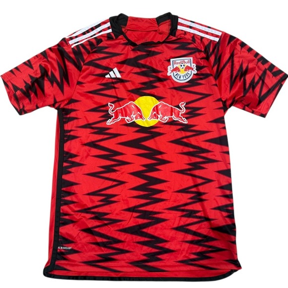 Adidas New York Red Bulls 2026/27 Home Jersey Black Red Climacool Soccer Large